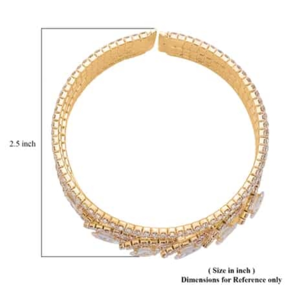 Austrian crystal cuff bracelet in gold or silver tone. - Picture 4 of 6